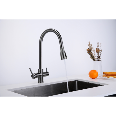 Смеситель кухонный Fabiano FKM 3122 Black Steel