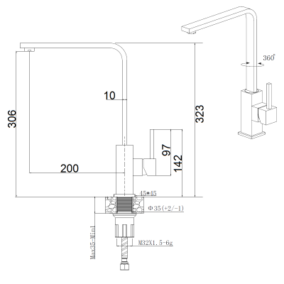 Смеситель кухонный Fabiano FKM 52 SS Espresso