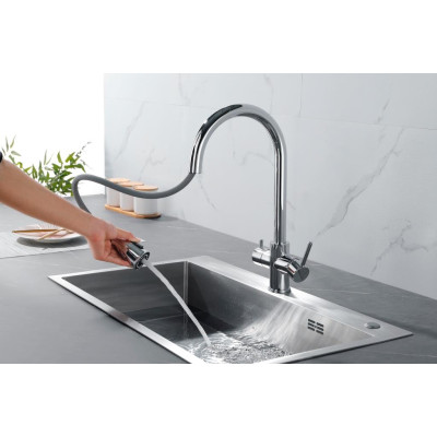 Смеситель кухонный Fabiano FKM 3122 Inox
