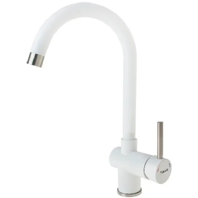 Смеситель кухонный Fabiano FKM 39 S/Steel Alpine White