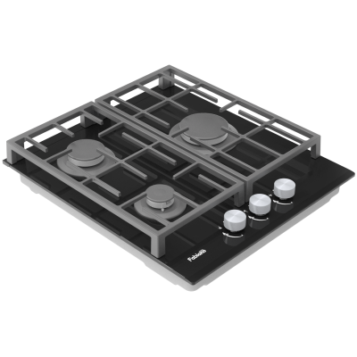 Газовая варочная поверхность Fabiano FHG 8453 VGH Black Glass