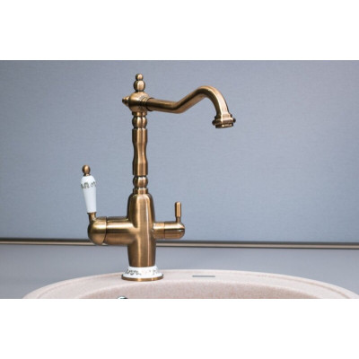 Смеситель кухонный Fabiano FKM 314 Brass Antique
