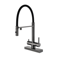 Смеситель кухонный Fabiano FKMC 3124 Black Steel (Cascad)