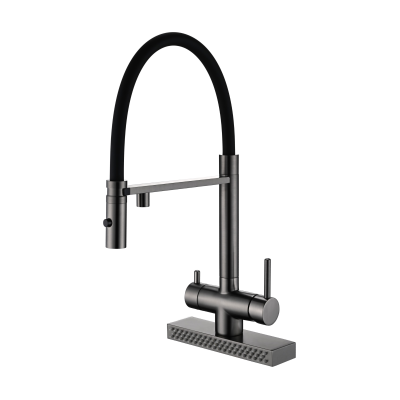 Смеситель кухонный Fabiano FKMC 3124 Black Steel (Cascad)