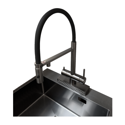 Смеситель кухонный Fabiano FKMC 3124 Black Steel (Cascad)