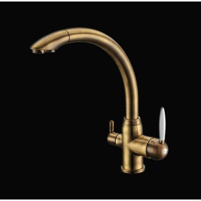 Смеситель кухонный Fabiano FKM 312 Brass Antique