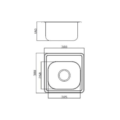 Кухонная мойка Fabiano 38x38 Microdecor