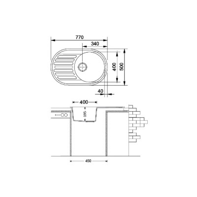 Кухонна мийка Fabiano Arc 77x50 Beige