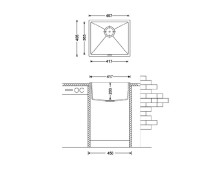 Кухонная мойка Fabiano Quadro 45x40 Antracit