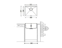 Кухонная мойка Fabiano Quadro 53x46 Alpine White