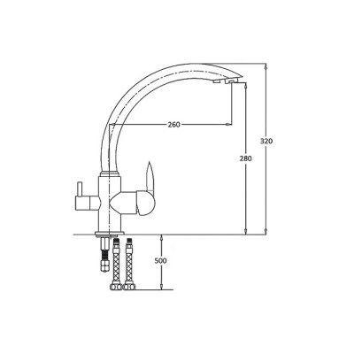 Смеситель кухонный Fabiano FKM 312 Inox